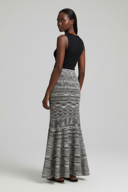 Jupe Longue Motif Ethnique Sirène Bohème