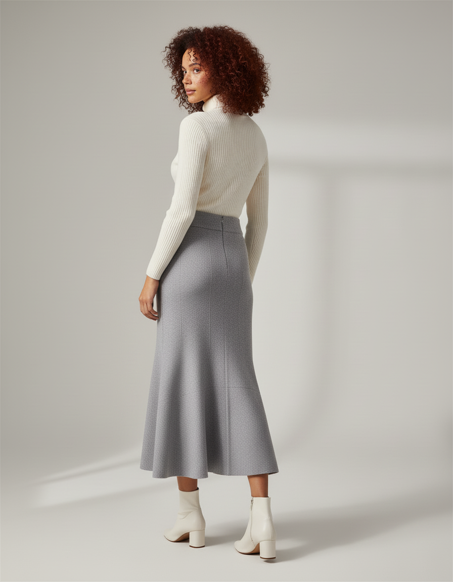 Jupe À Godets Mi-Longue