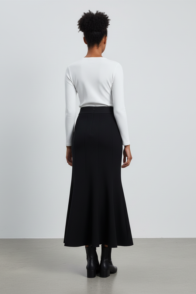 Jupe Longue Noire Élégante Sirène