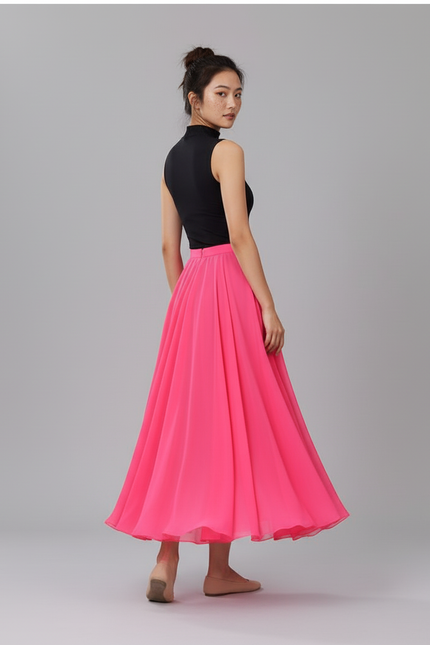 Jupe Longue Rose Fluide Élégante