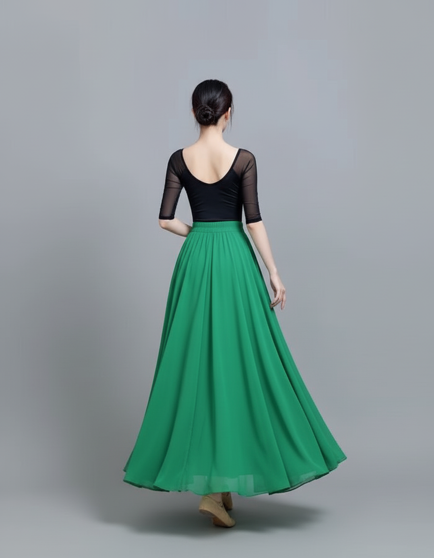 Jupe Longue Verte Fluide Élégante