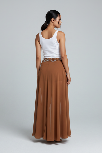 Jupe Longue Fendue Avec Short