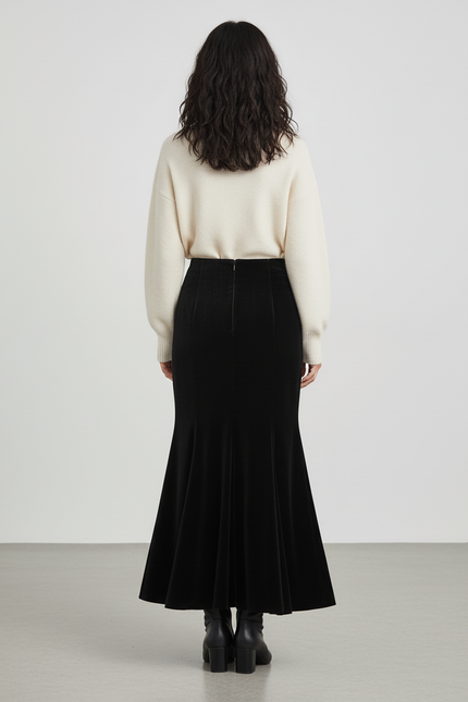 Jupe Longue Velours Sirène Chic