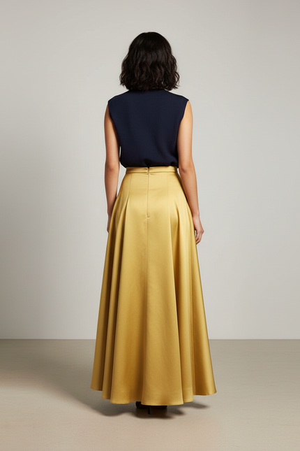 Jupe Longue Dorée Fluide Élégante