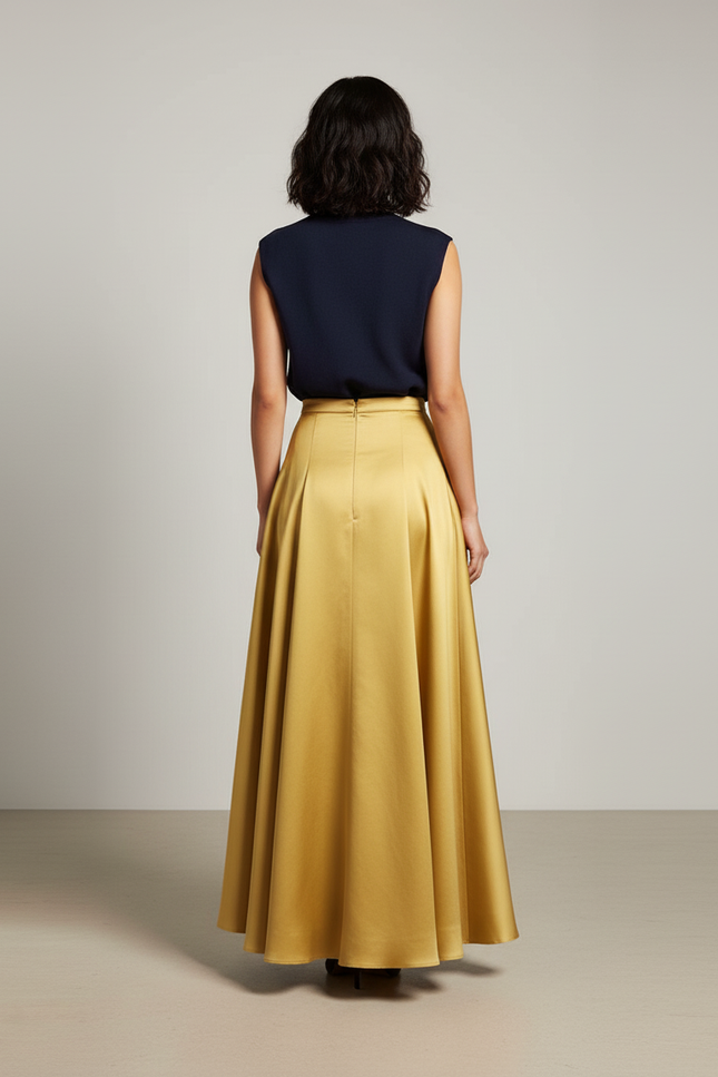 Jupe Longue Dorée Fluide Élégante