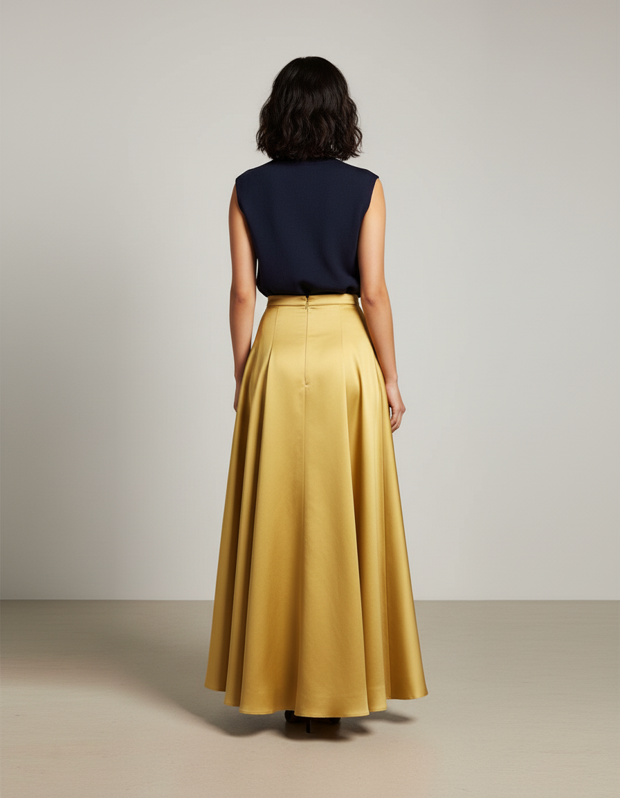 Jupe Longue Dorée Fluide Élégante