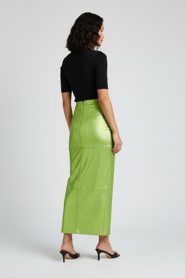 Jupe Longue Slim Métallisée Chic