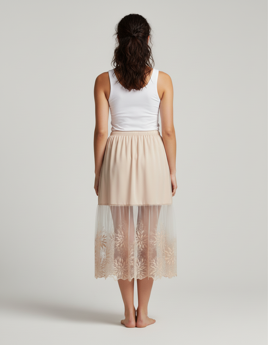 Jupe Longue Dentelle Brodée Chic