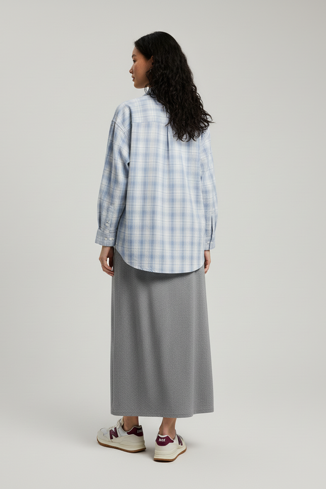 Jupe Longue Grise Fluide