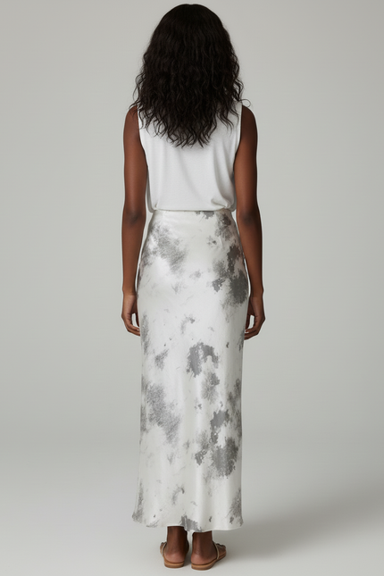 Jupe Longue Tie-Dye Satinée Élégante