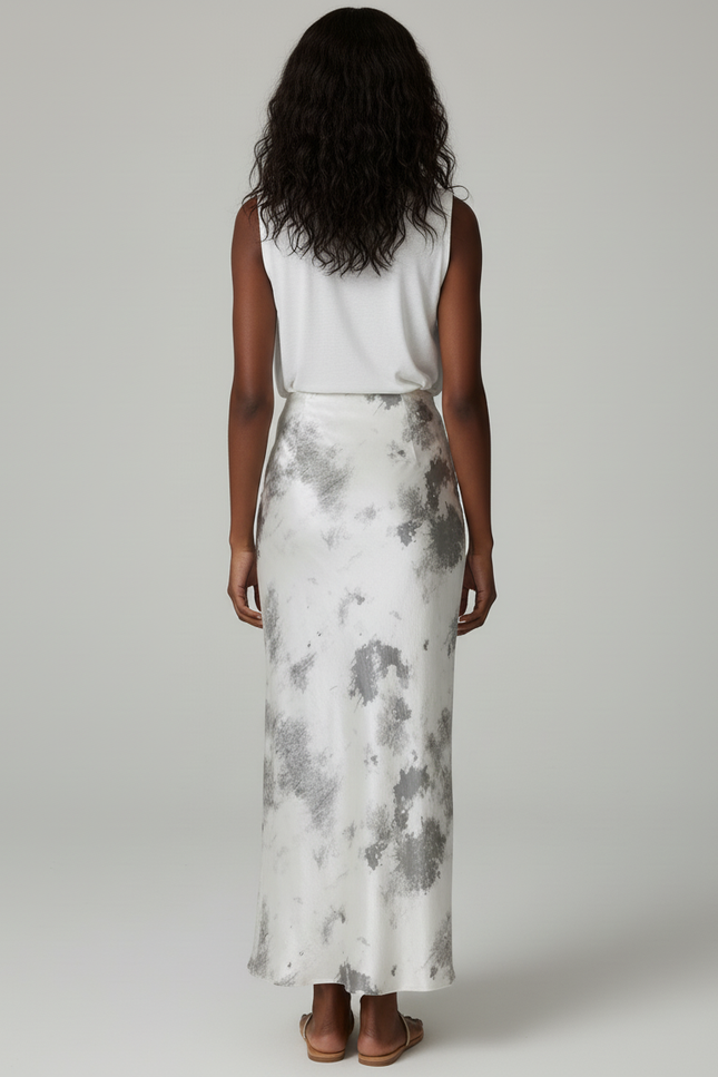 Jupe Longue Tie-Dye Satinée Élégante