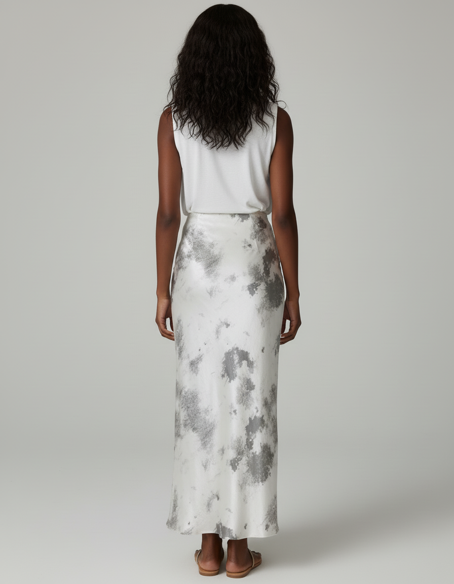 Jupe Longue Tie-Dye Satinée Élégante