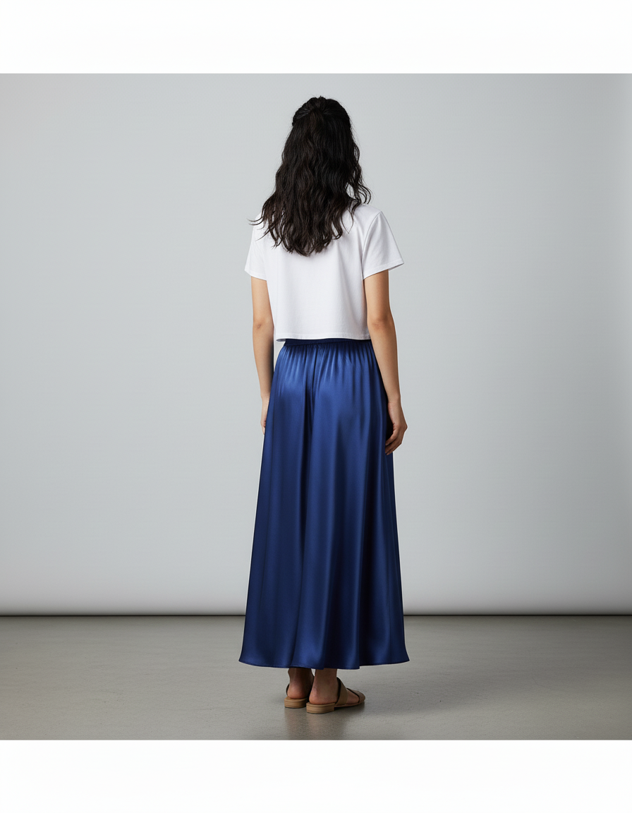 Jupe Bleu Roi Longue