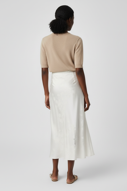 Jupe Longue Blanche Jacquard Chic