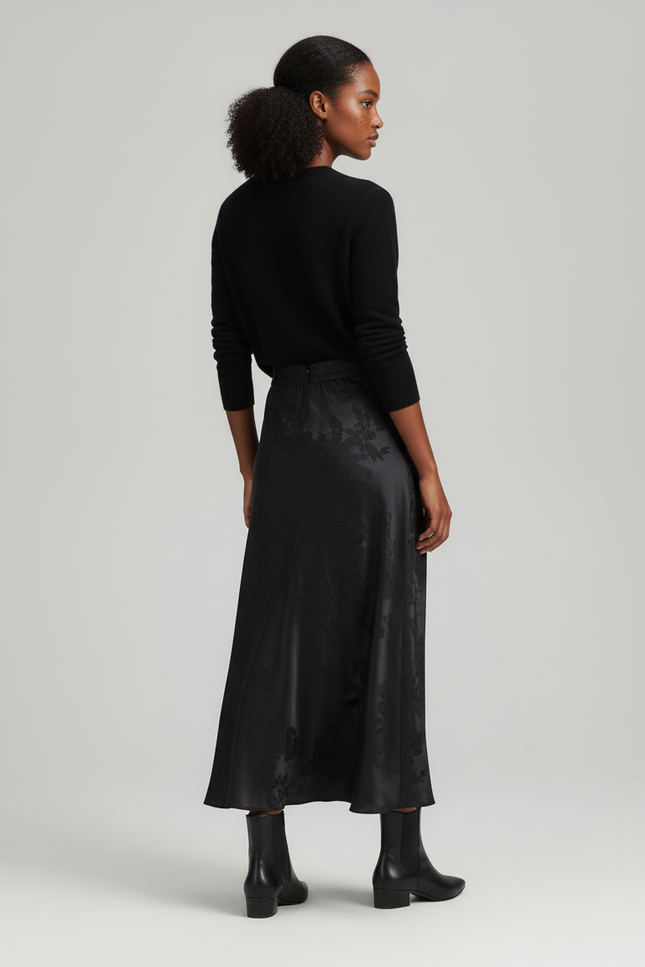 Jupe Longue Soyeuse Jacquard Chic