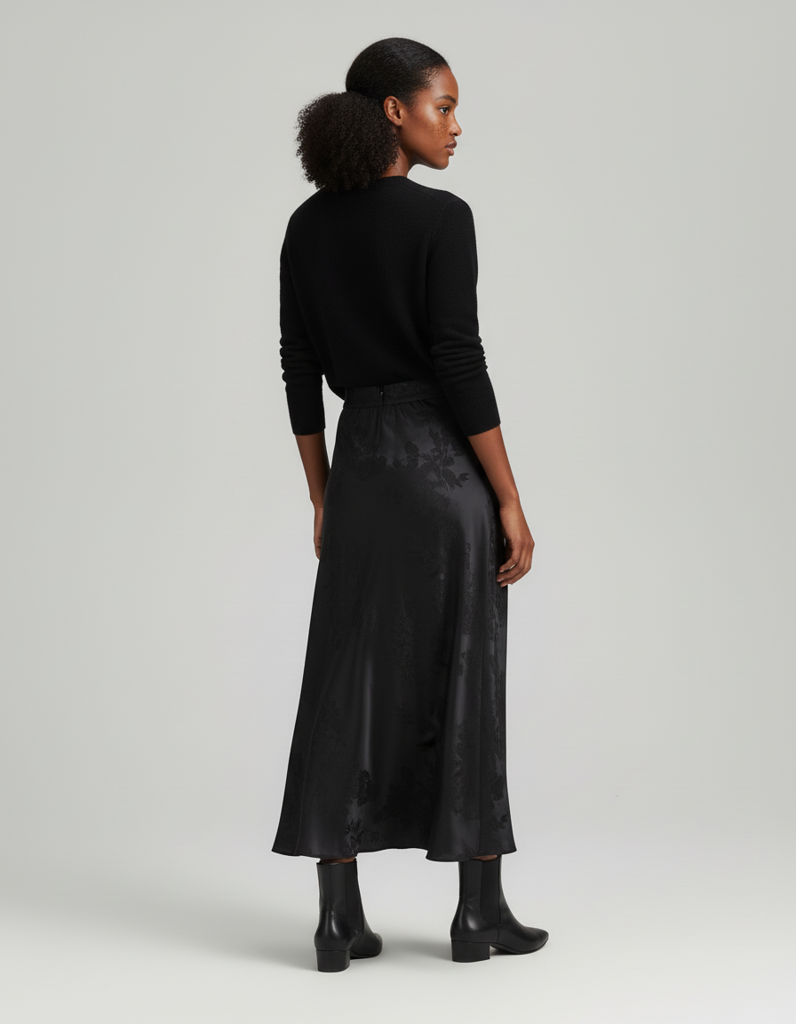 Jupe Longue Soyeuse Jacquard Chic