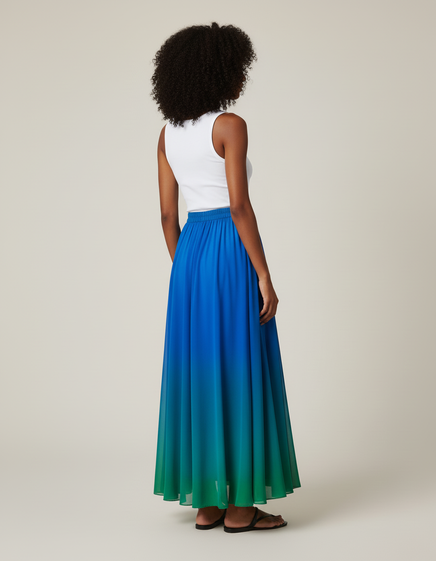 Jupe Longue Dégradée Fluide