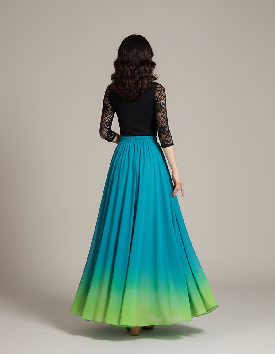 Jupe Longue Dégradé Fluide Élégante