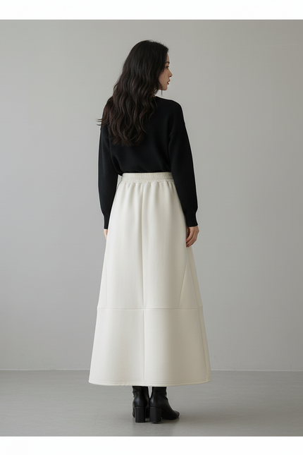 Jupe Longue Crème Épaisse Chic