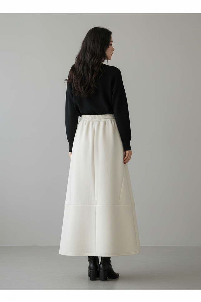 Jupe Longue Crème Épaisse Chic