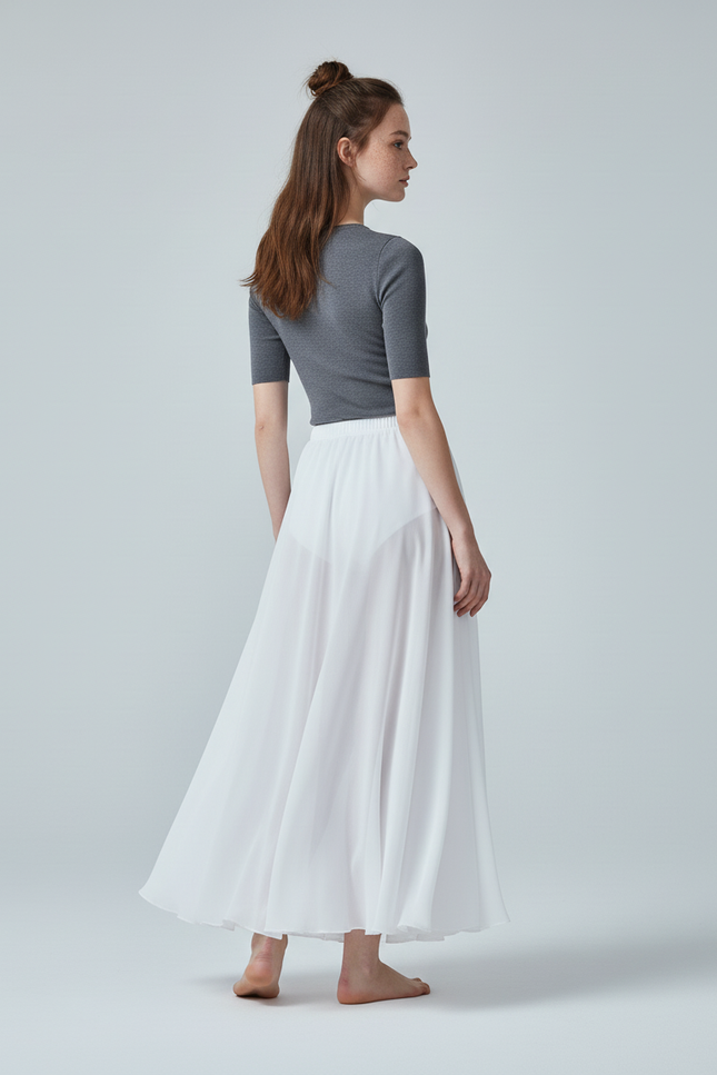 Jupe Longue Blanche Maxi Fluide Élégante