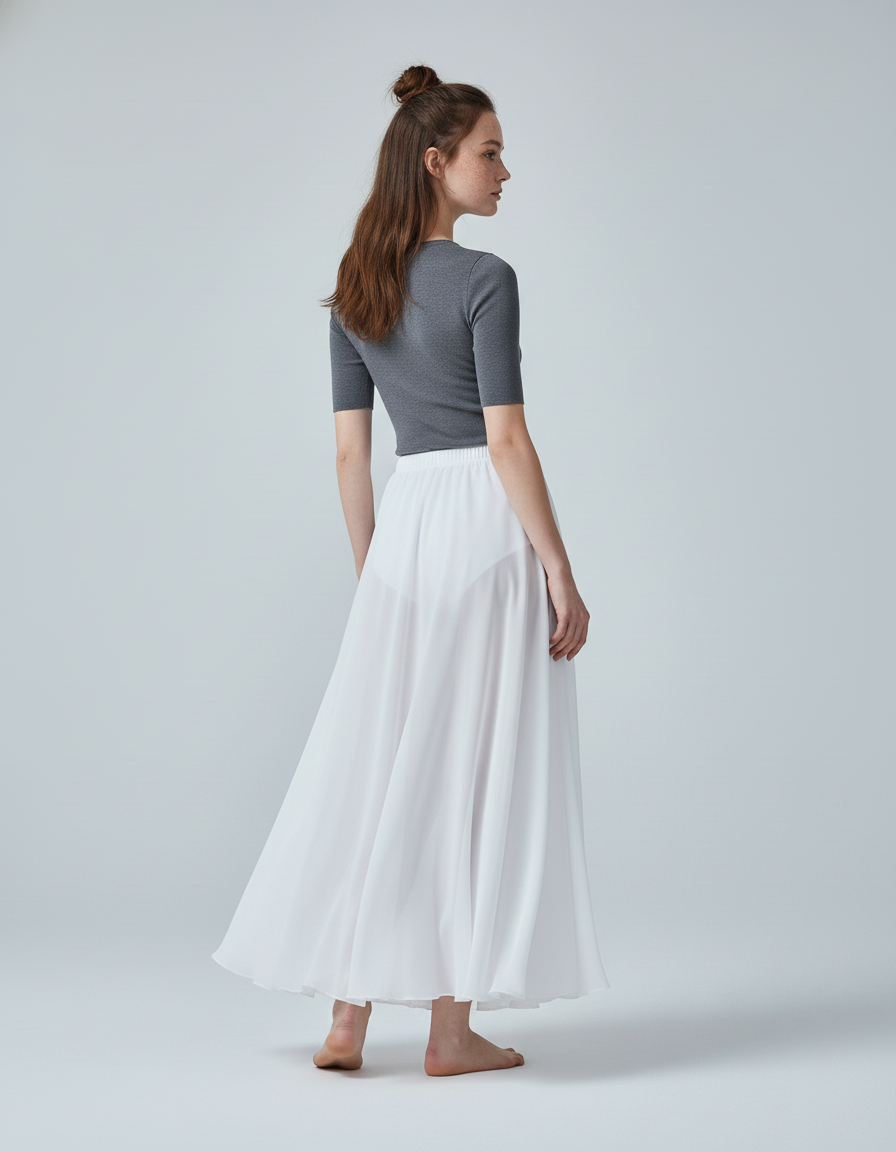 Jupe Longue Blanche Maxi Fluide Élégante