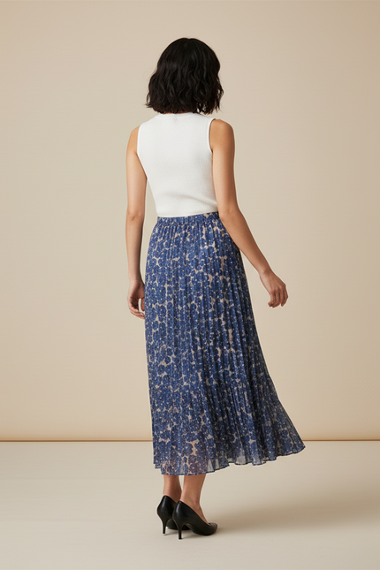 Jupe Longue Fleurie Plissée Fluide