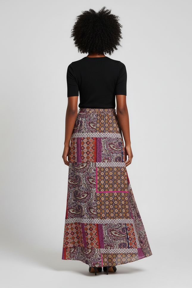 Jupe Longue Patchwork Fluide Bohème