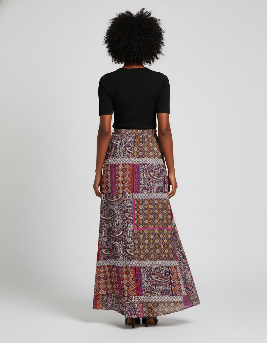 Jupe Longue Patchwork Fluide Bohème