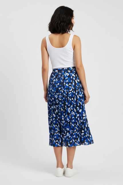 Jupe Longue Plissée Imprimée Fluide Mode Chic