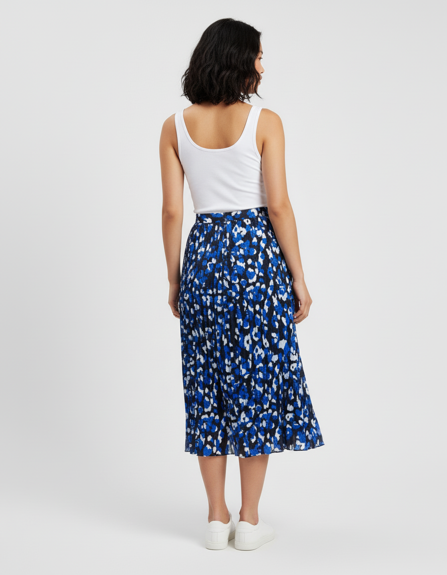 Jupe Longue Plissée Imprimée Fluide Mode Chic