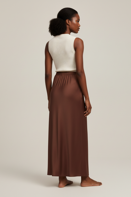 Jupe Longue Marron Chocolat