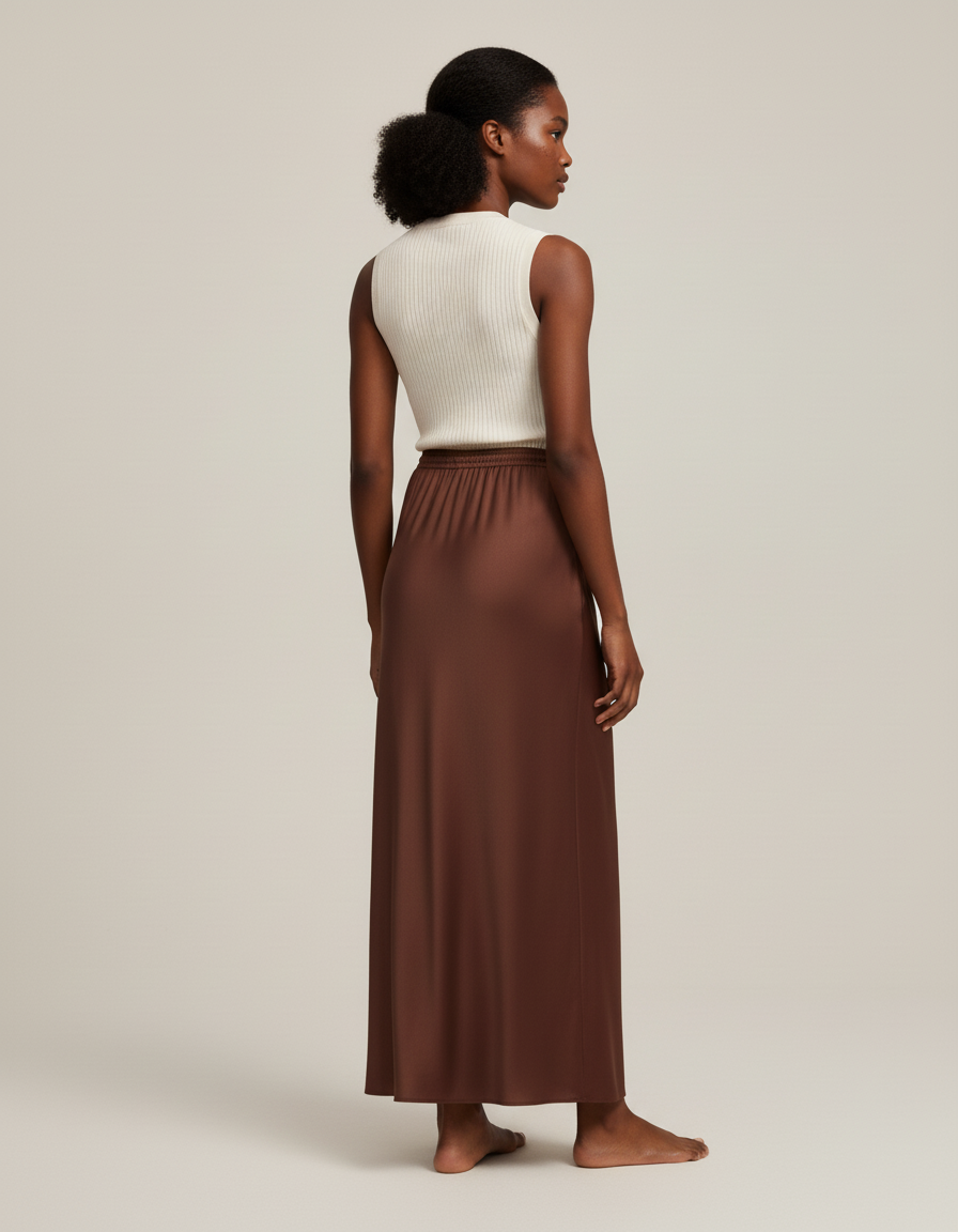 Jupe Longue Marron Chocolat
