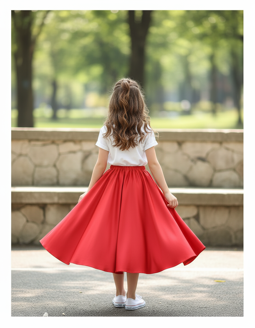 Jupe Longue Rouge Satinée Fluide