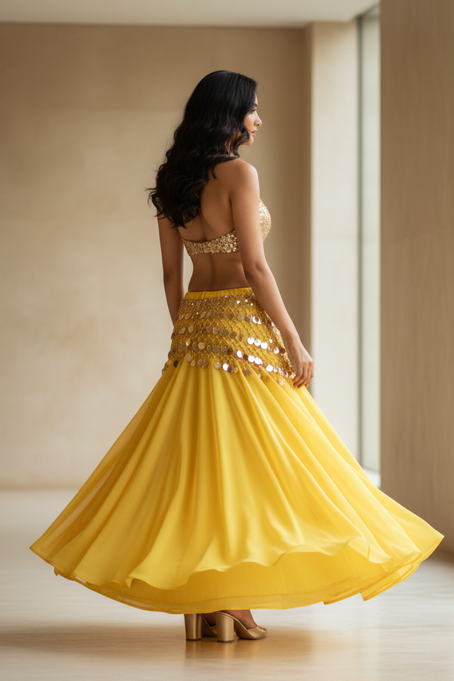 Jupe Longue Jaune Ample Fluide