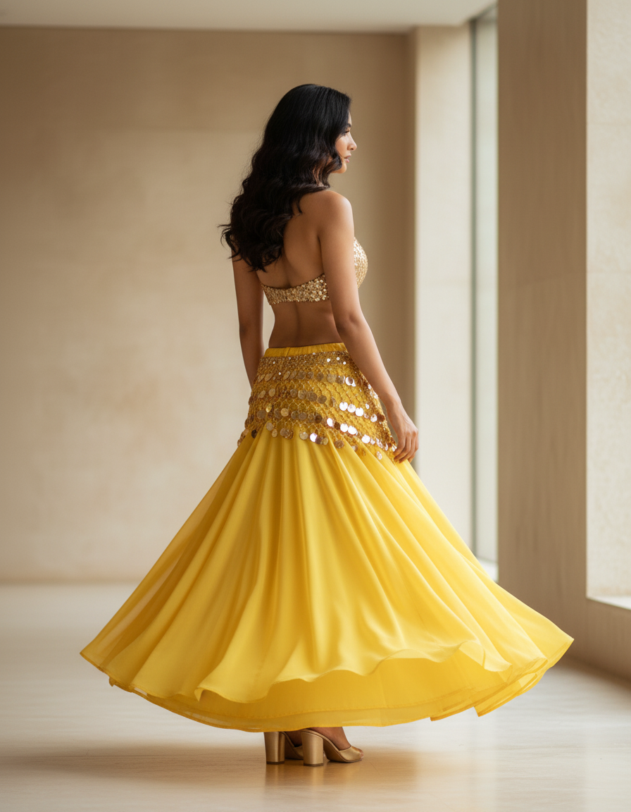 Jupe Longue Jaune Ample Fluide