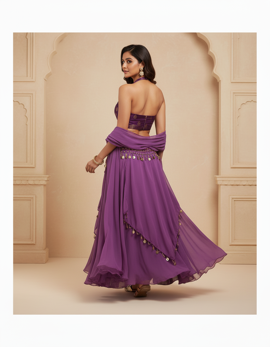 Jupe Longue Violette Fluide Élégante