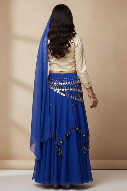 Jupe Longue Bleue Fluide