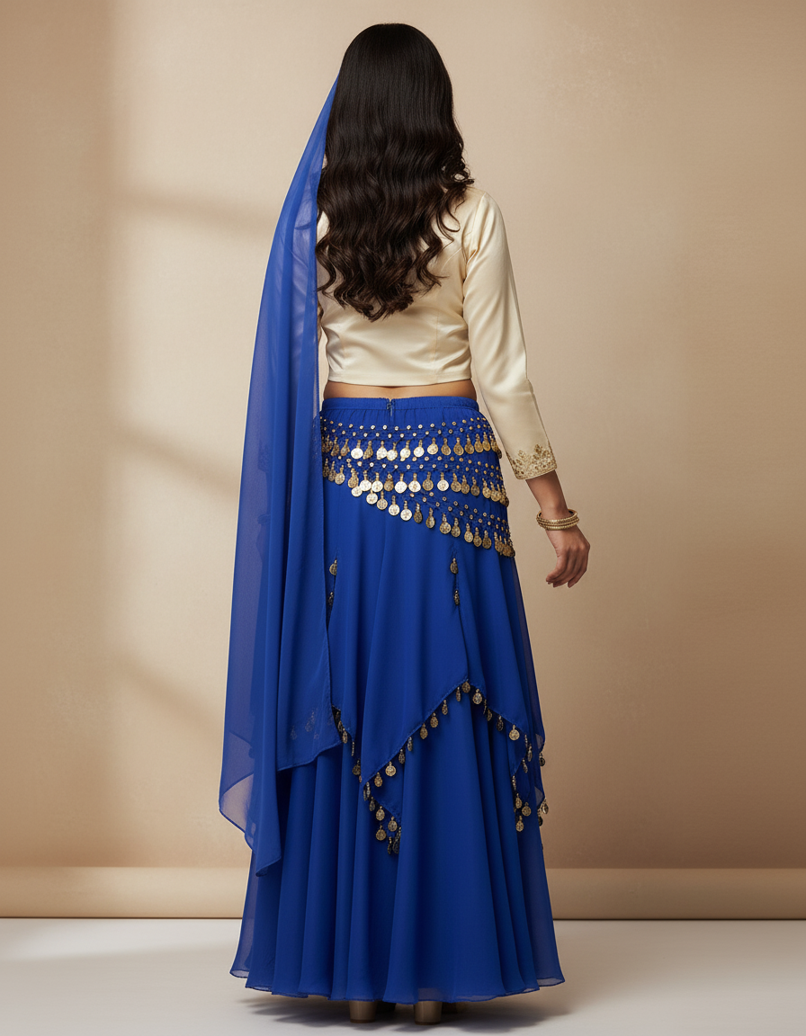 Jupe Longue Bleue Fluide