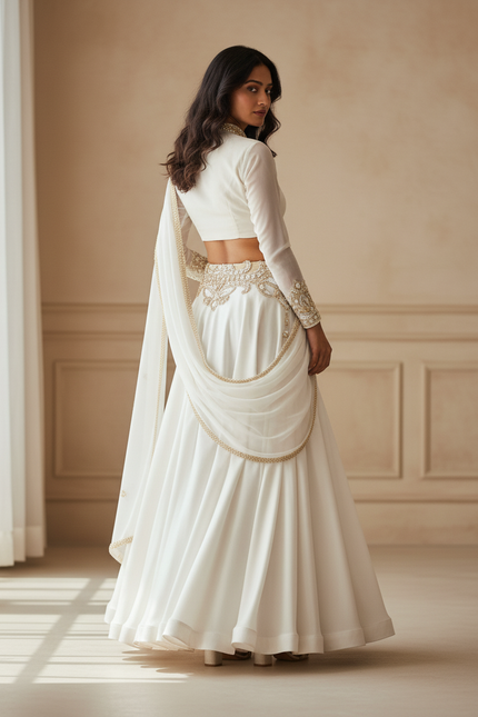 Jupe Longue Blanche Fluide Élégante Femme