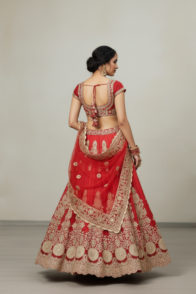 Jupe Longue Rouge Brodée Élégante