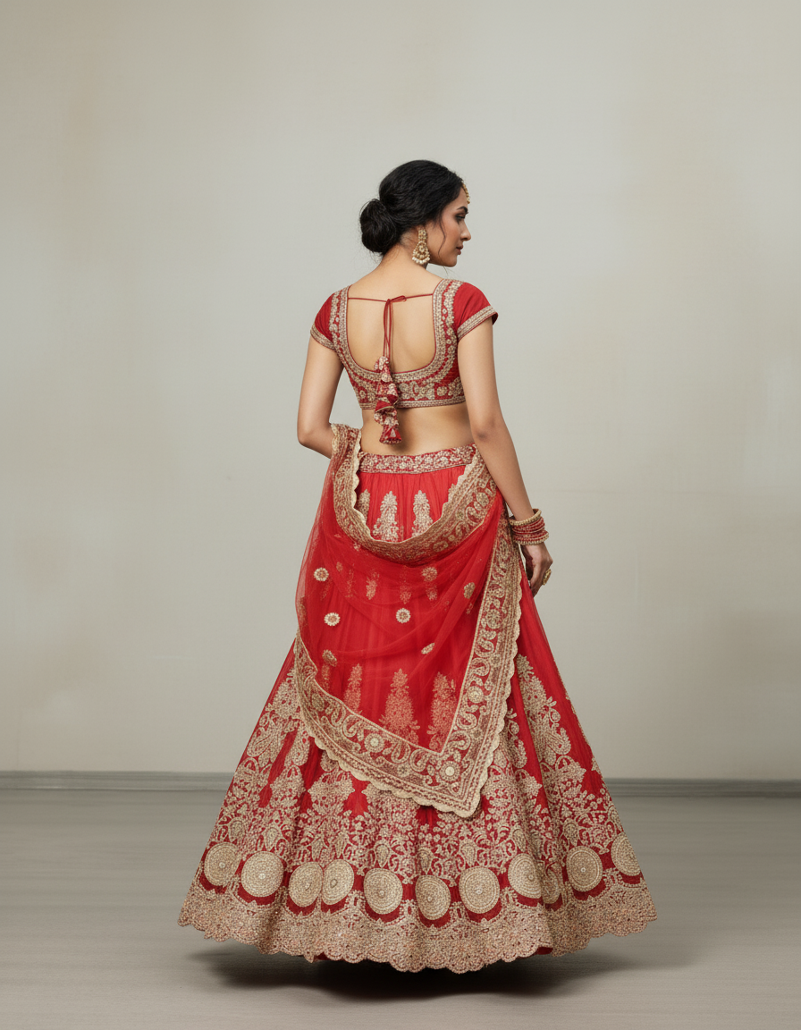 Jupe Longue Rouge Brodée Élégante