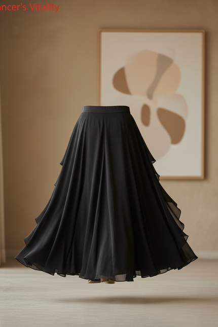 Jupe Longue Noire Fendue Fluide