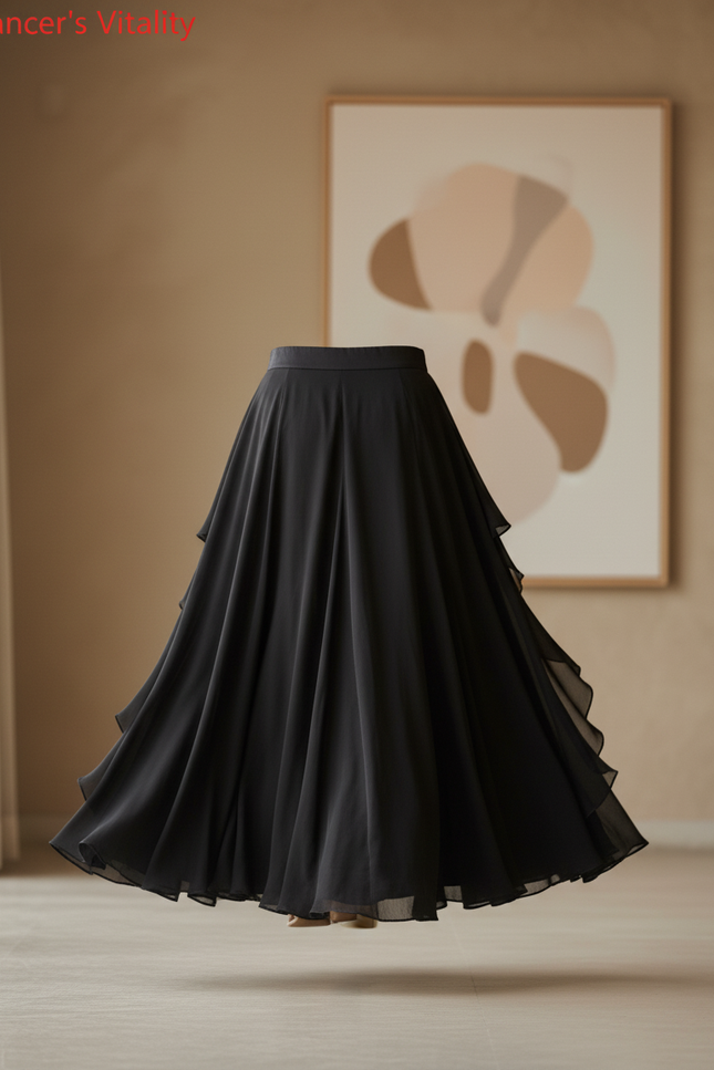 Jupe Longue Noire Fendue Fluide