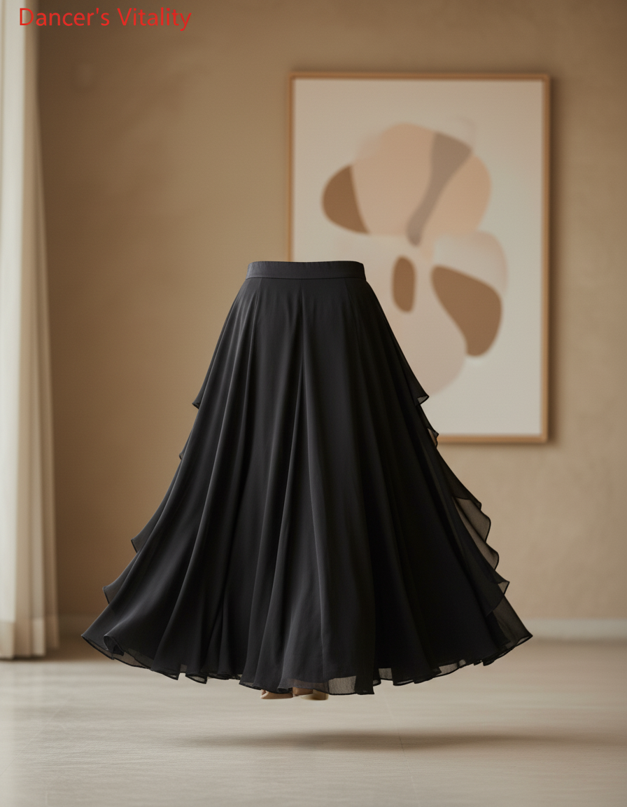 Jupe Longue Noire Fendue Fluide