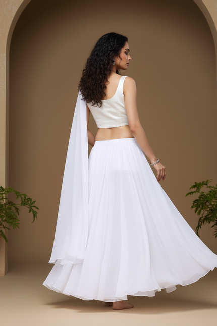 Jupe Longue Blanche Fluide Fendue