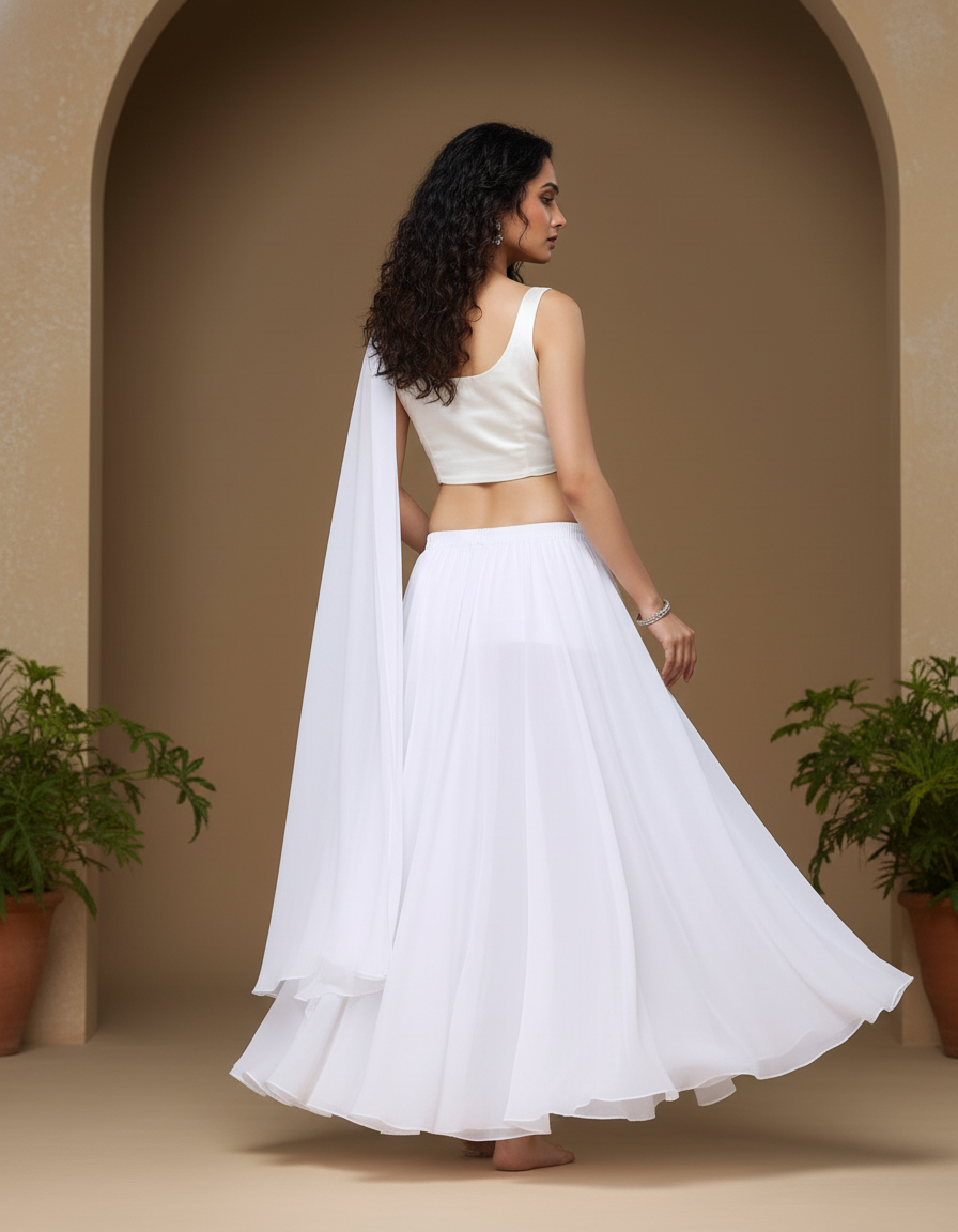 Jupe Longue Blanche Fluide Fendue