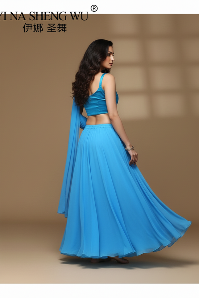 Jupe Longue Bleu Turquoise Fendue Fluide Été