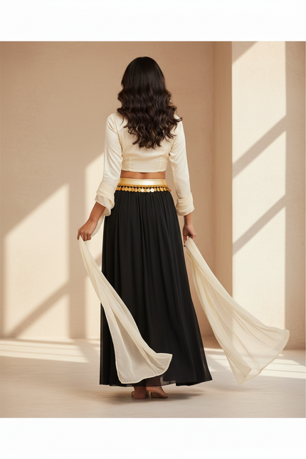 Jupe Longue Noire Fendue Fluide Chic