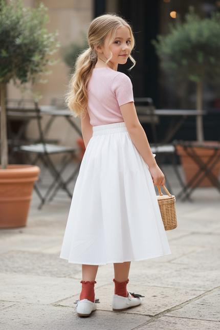 Jupe Longue Blanche À Nœuds Chic